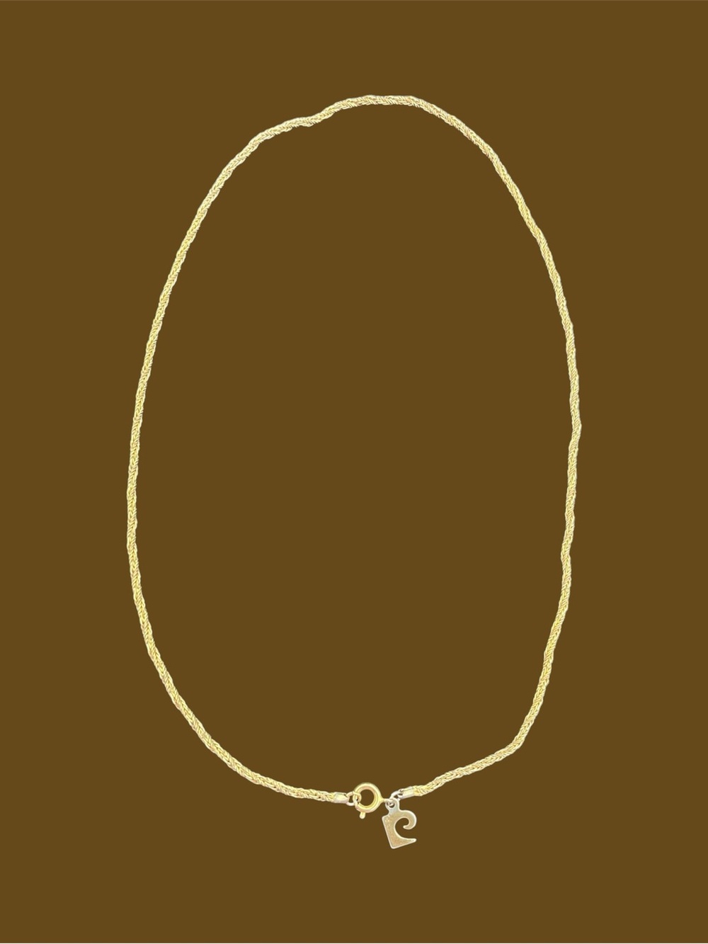 Pierre Cardin Vintage Rope Chain Necklace Charm
